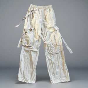 Faded Rose Essentials Women's Cargo Pant Cream Color Size M Soft Grunge e-girl